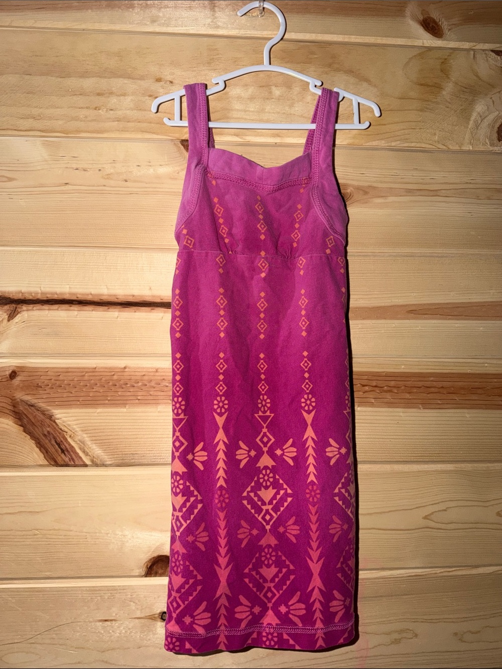 Mossimo Supply Co. Pink Tank Dress with Orange Geometric Print
